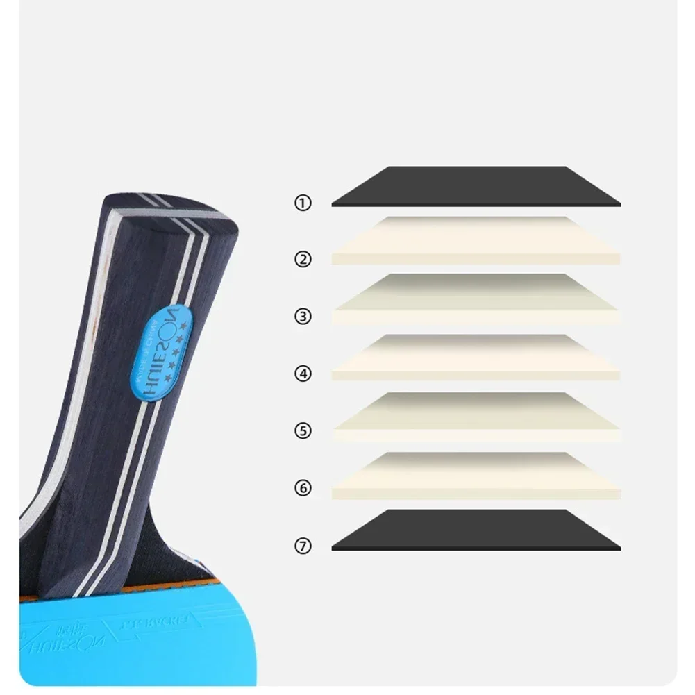 1 шт. ракетки для настольного тенниса с длинной ручкой, ракетка для настольного тенниса с сильным поворотом, 7-слойная деревянная летучая мышь FL, красочные ракетки для настольного тенниса