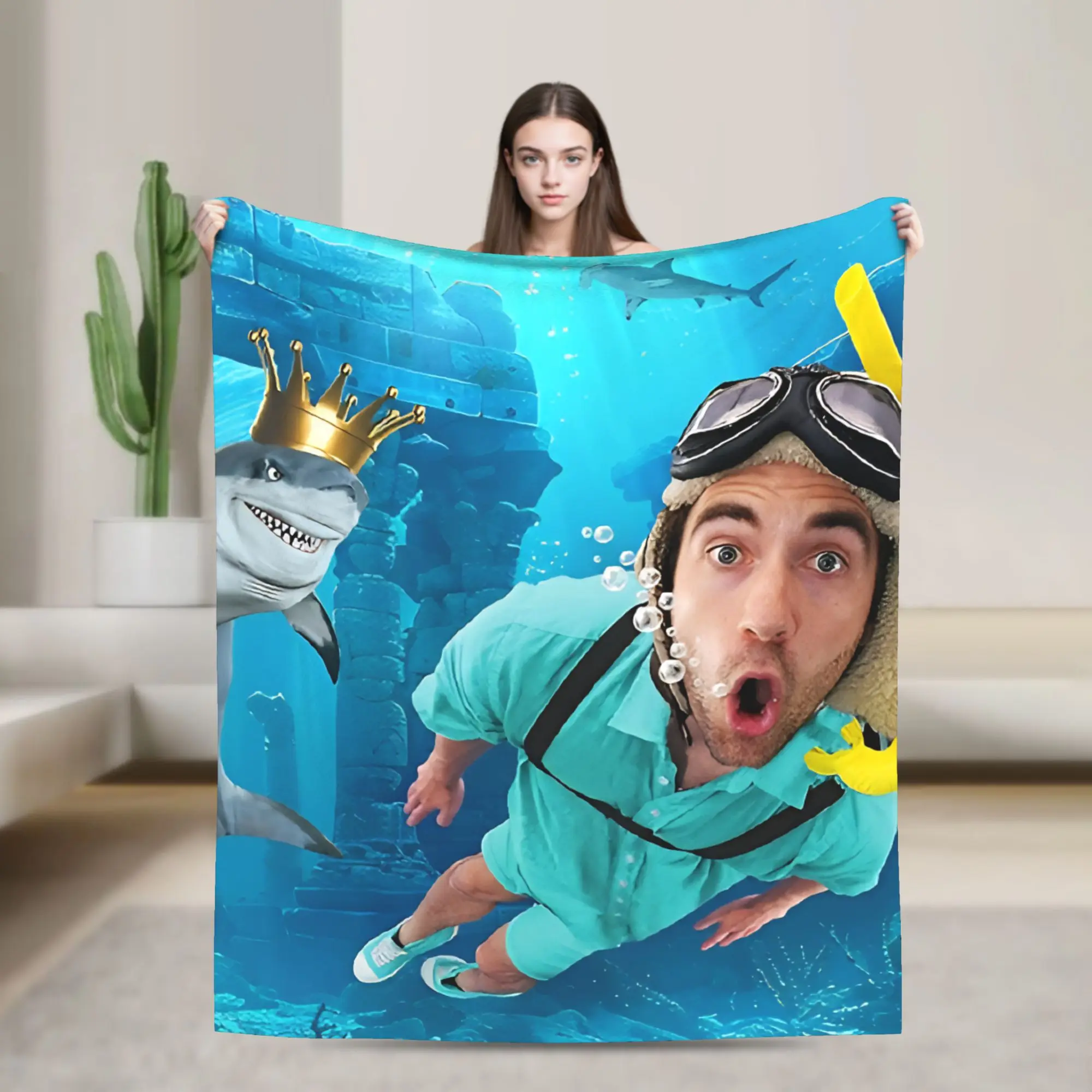 

Danny Go Cartoon Flannel Blankets Warm Soft Throw Blanket for Home Decor Travel Office Street Trend Bedspread Sofa Bed Cover