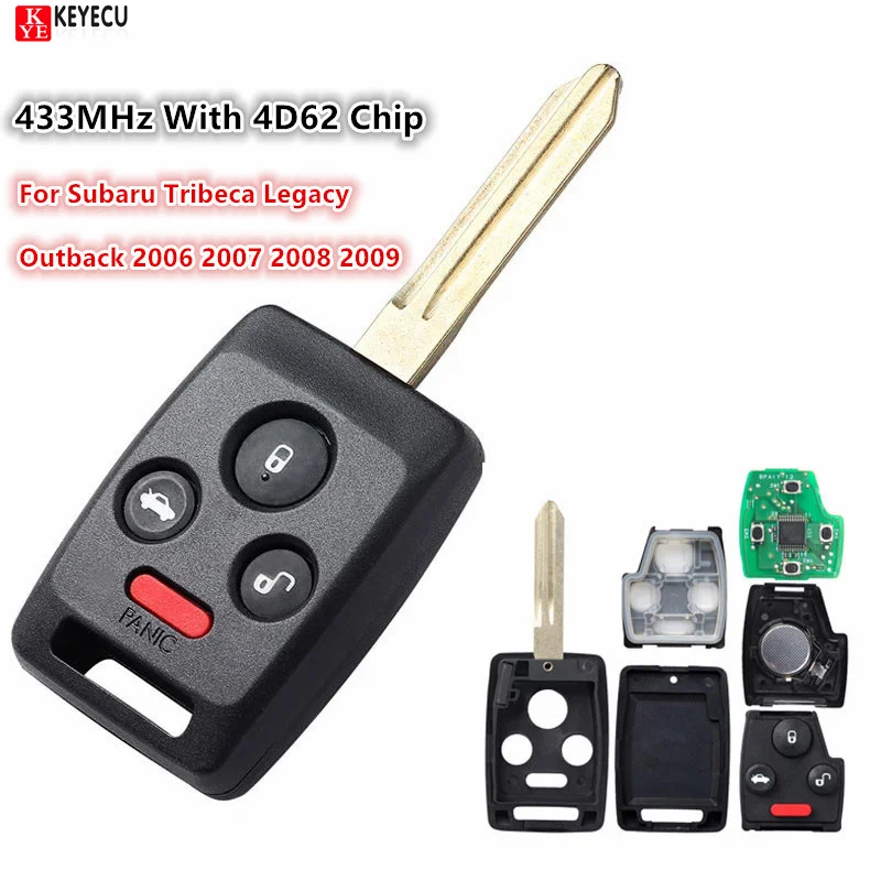 

CWTWBU745 TWB1U745 Умный брелок-ключ для Subaru Tribeca Legacy Outback 2006 2007 2008 2009 433 МГц с чипом 4D-62 4D62