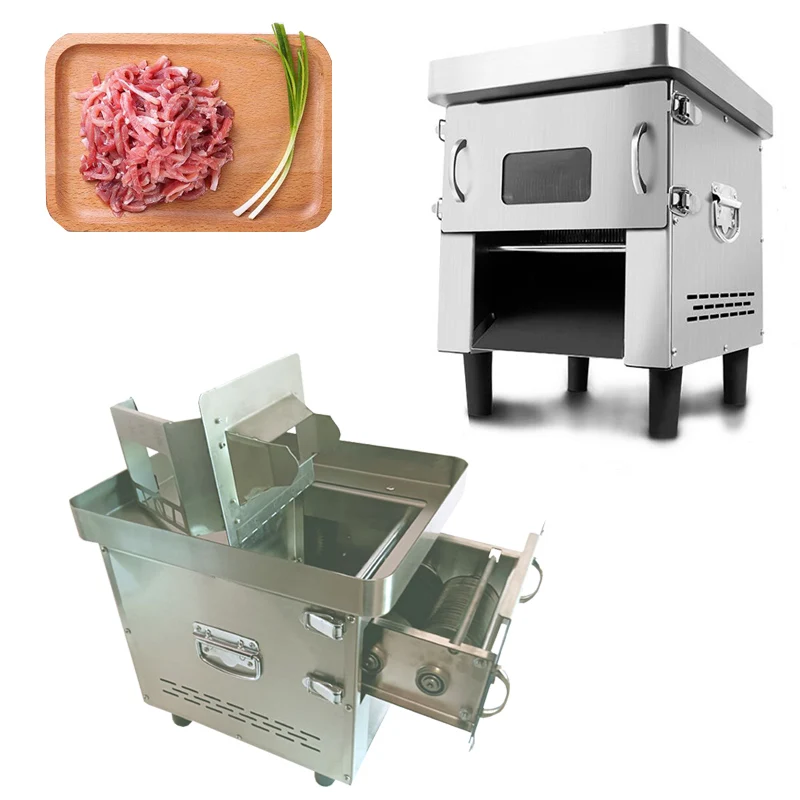 

Stainless Steel Meat Cutter Commercial Desktop Slicer Fully Automatic 220V 850W Vegetable Cutter Meat Slicing Machine