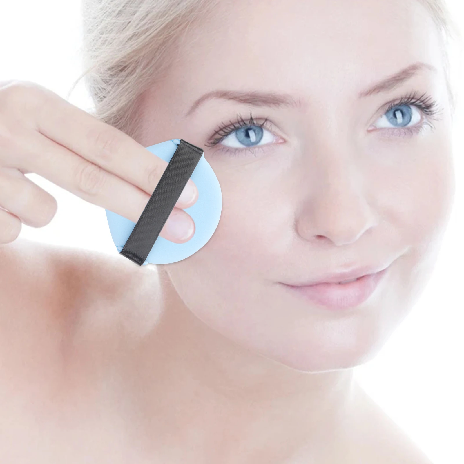 

4pcs Double-Sided Makeup Powder Puff Handheld Beauty Sponge Compact Supplies Travel Face Foundation Lady Portable