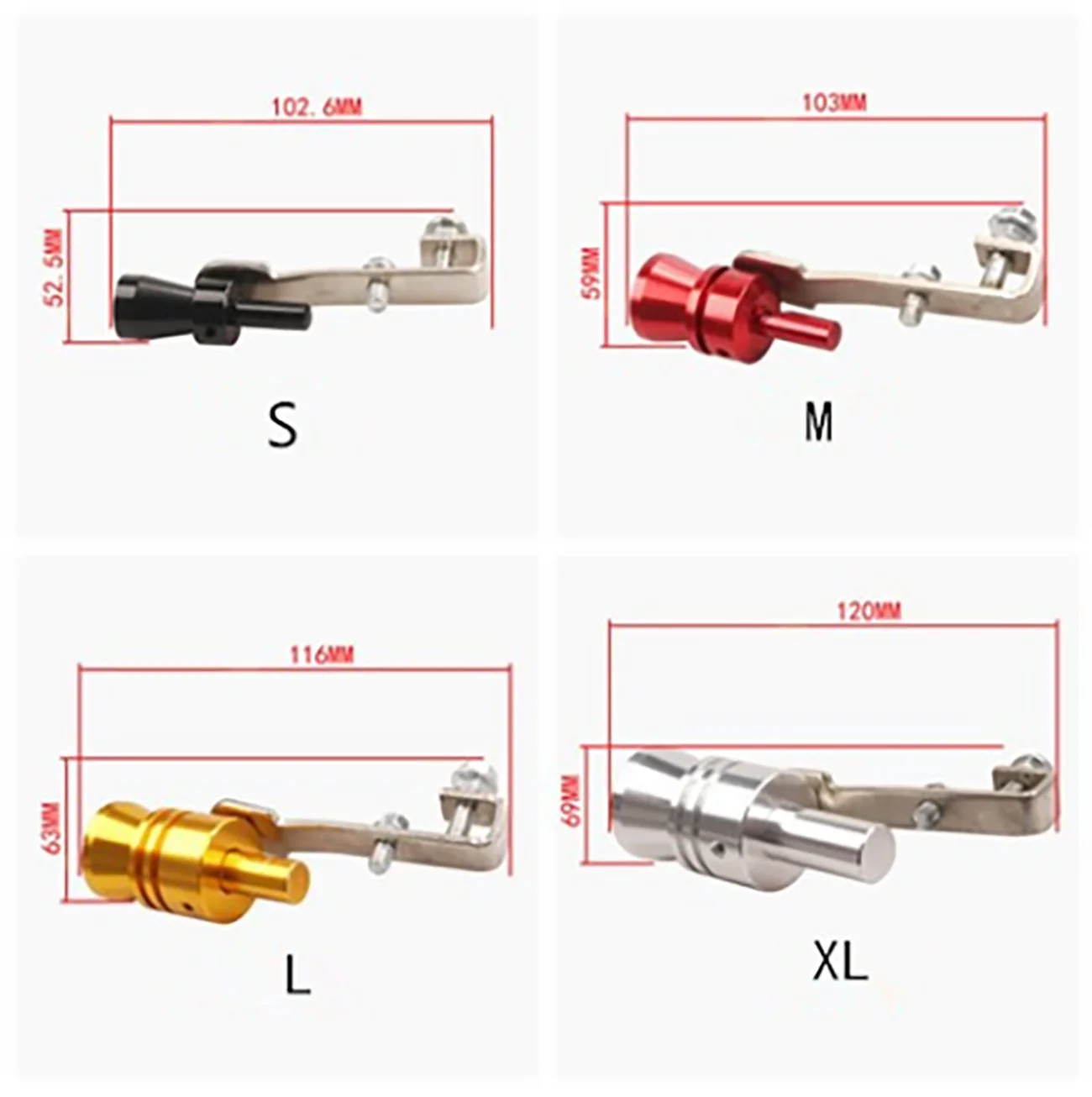 S/M/L/XL Size Turbo Whistle for Vehicle Refit Device Exhaust Pipe Car Turbmuffler Universal Sound Simulator Motorbike