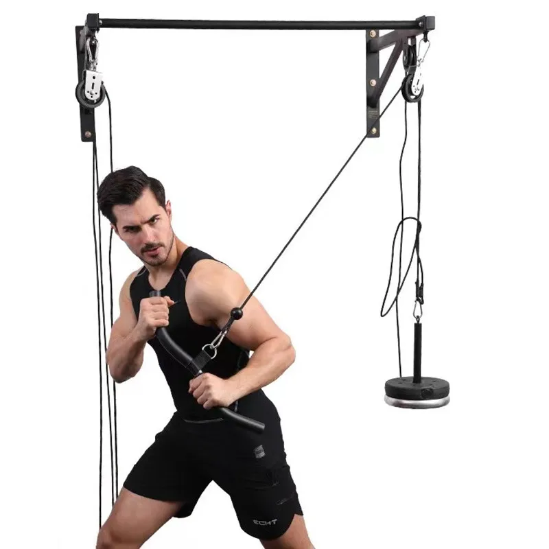 Gym LAT Pull Down Bar Pulley Cable Machine Attachments Tricep Press Down Accessories Home Gym Strength Exercise Accessories