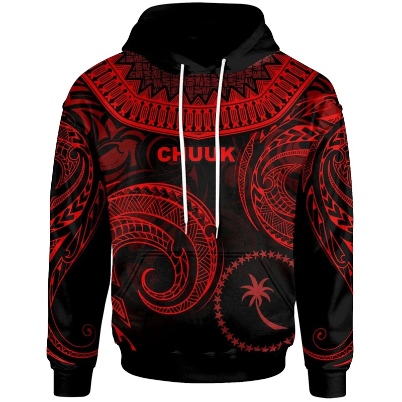 Chuuk Micronesian Island Country Flag  Hoodies Tattoo Culture Tribe 3D Print Pullover Harajuku Casual Funny Hoodies Tracksuit