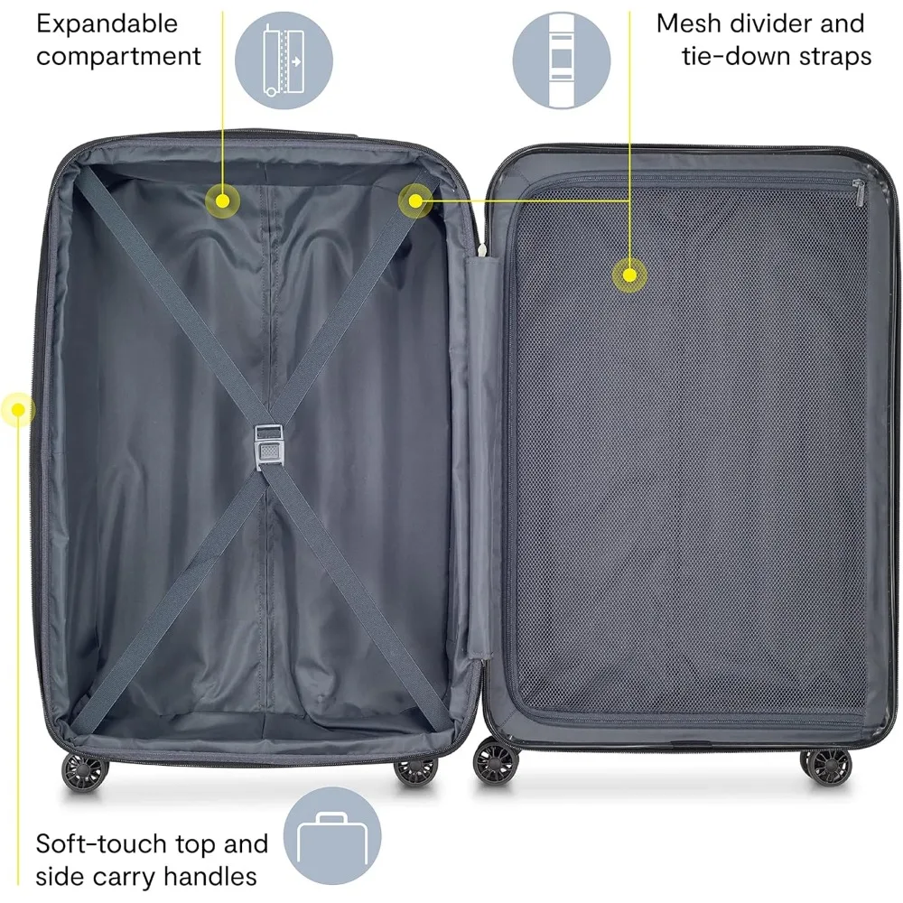 Conjunto de mala giratória de duas peças 19 e 29 em azul cobalto para viagens com bagagem leve