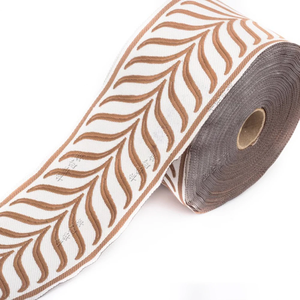 25 Meters Woven Jacquard Ribbon 8.5CM Wide Sewing Strap Trim For Bags Costume Curtain Accessories Sofa Furniture Decoration