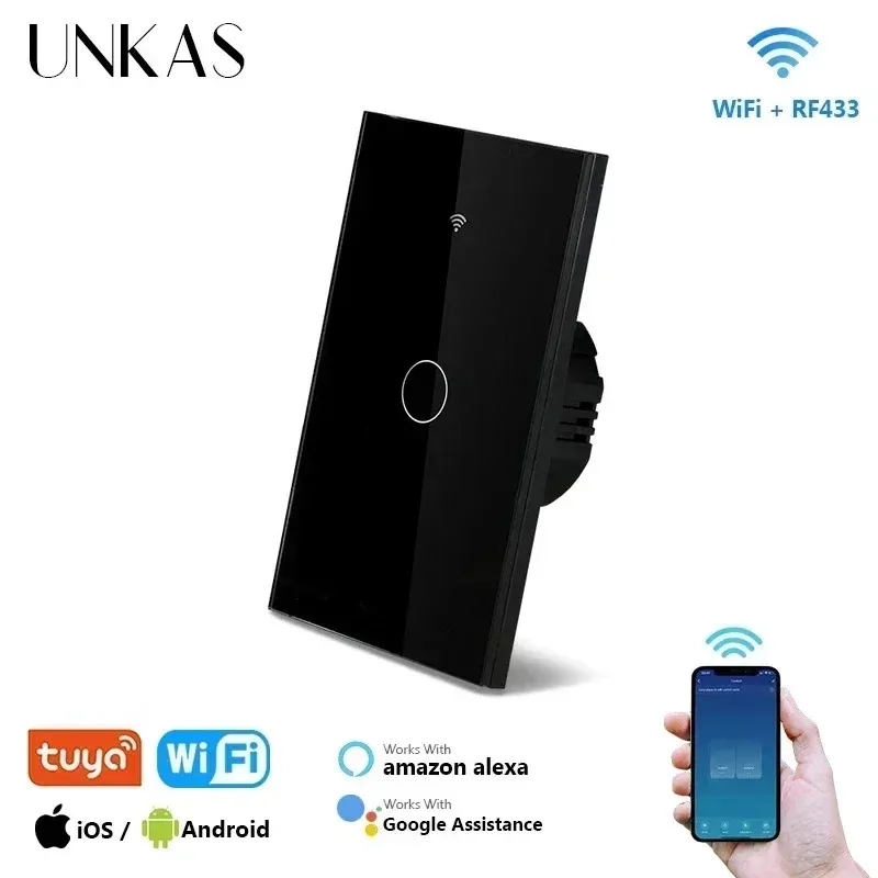 

Tuya Smart Life Light Switch WiFi Touch Sensor APP Remote Control No Neutral Wire 110V 220V for Alexa Google Home