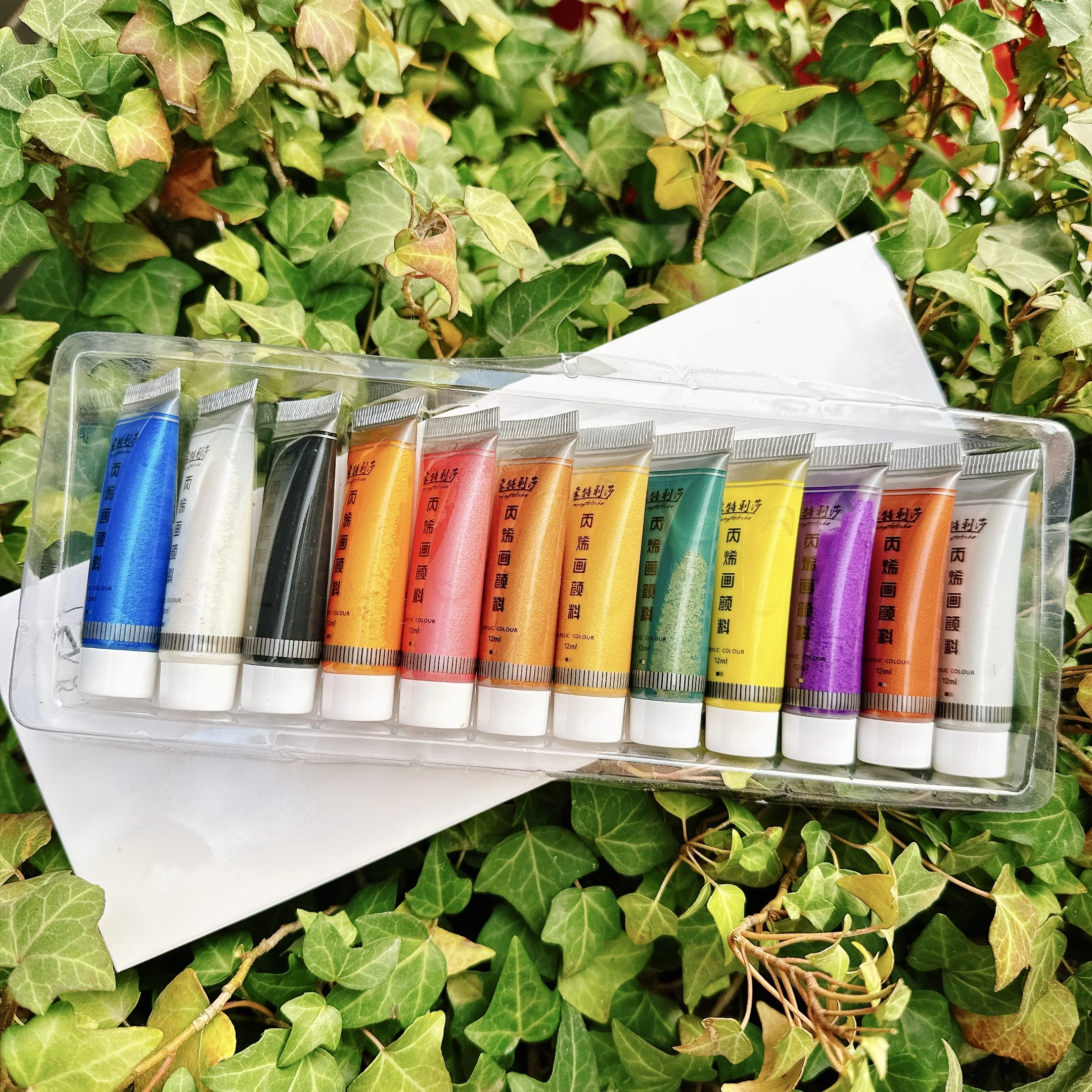 مجموعة أصباغ أكريليك بيرليسسينت 12 مللي * 12 لونًا ألوان أكريليك معدنية دهانات يدوية ذهبية طلاء فضي مقاوم للماء