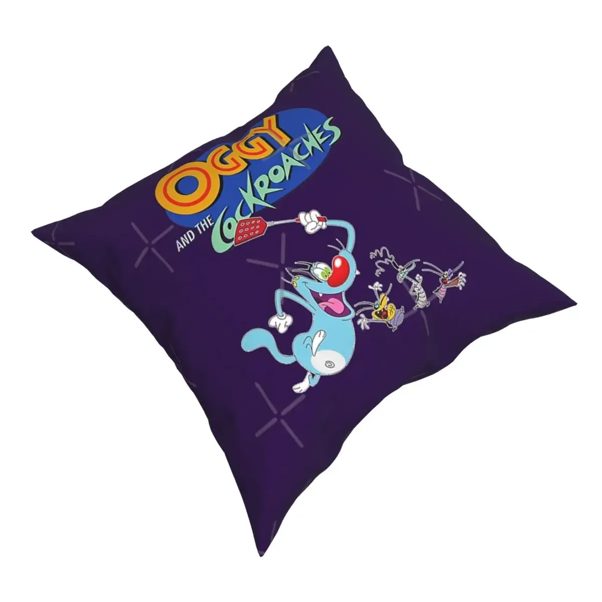 Oggy And The Cockroaches Pillow Case Cushion Silver Gray All Sofa Cover Soft Polyester Two Side Printing Pillowcase 45X45CM