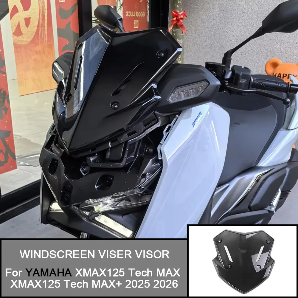 Pare-brise et déflecteur de vent pour moto YAMAHA XMAX125 Tech MAX XMAX125 Tech MAX+ 2025 2026, écran de protection sportif