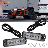 2Pcs White 6 SMD LED 12V-24V Fog Work Off-Road Car Track External Lights Indicator Strip Light Tail Rear Lamps Signal Lamp
