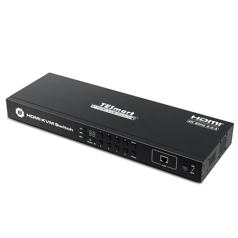 8 In 1 Out Kvm Hdmi Switch Video Switcher Support Panel Buttons Keyboard Hotkeys Computer Monitoring 8 Port Kvm Switch