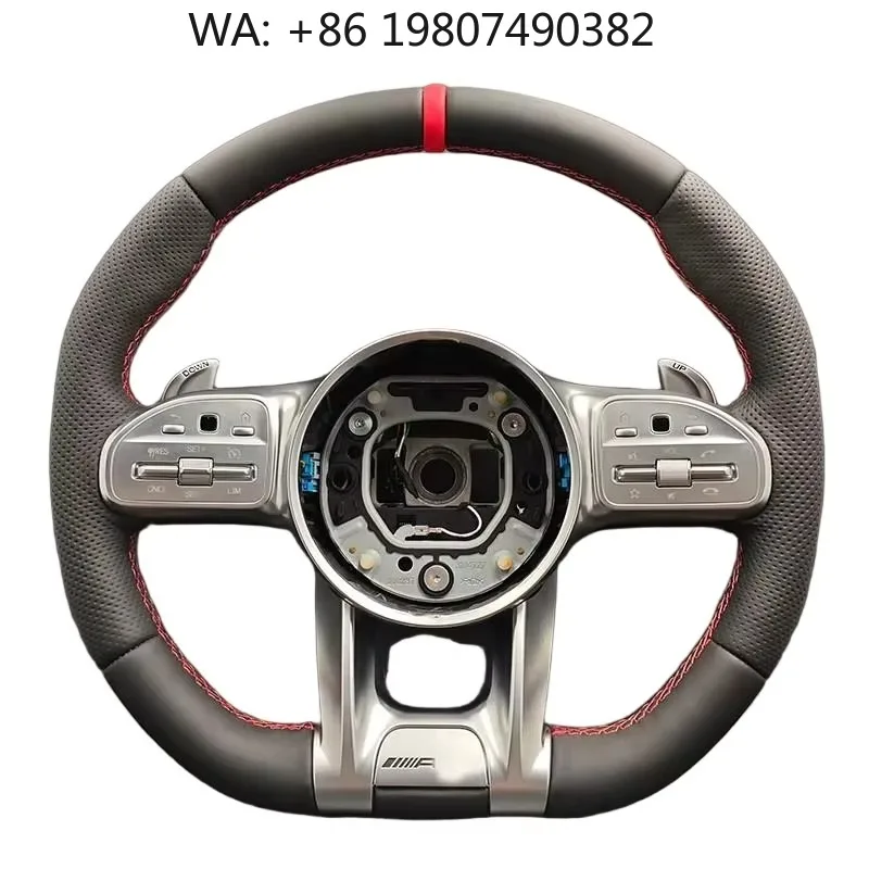 

Classic Full Leather Red Mark Perforated Grip Sport Steering Wheel Fit G Class CLS