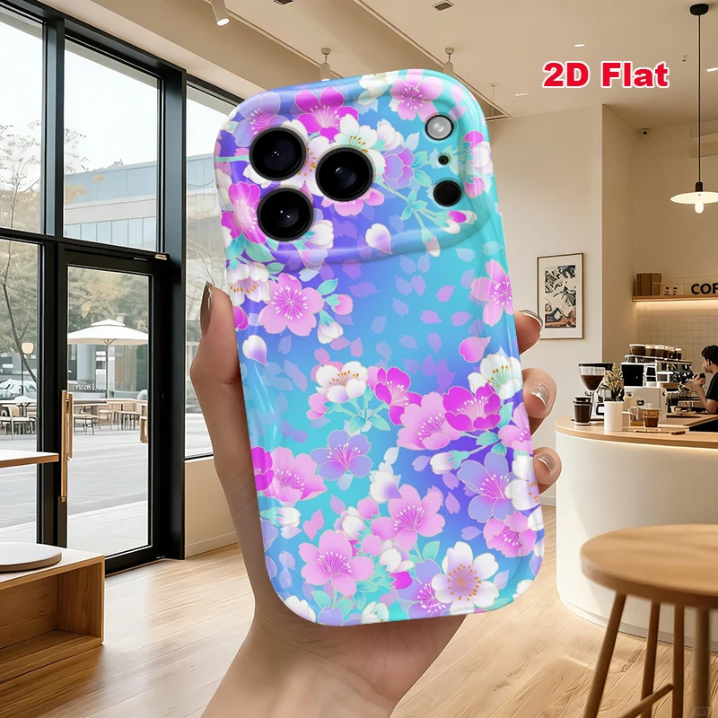 2D Flat Soft Silicone Phone Case For iPhone 17 Pro Max 16 18 Pro 13 11 15 14 Plus 12 17 16E 17Promax Shockproof Transparent Funda Cover