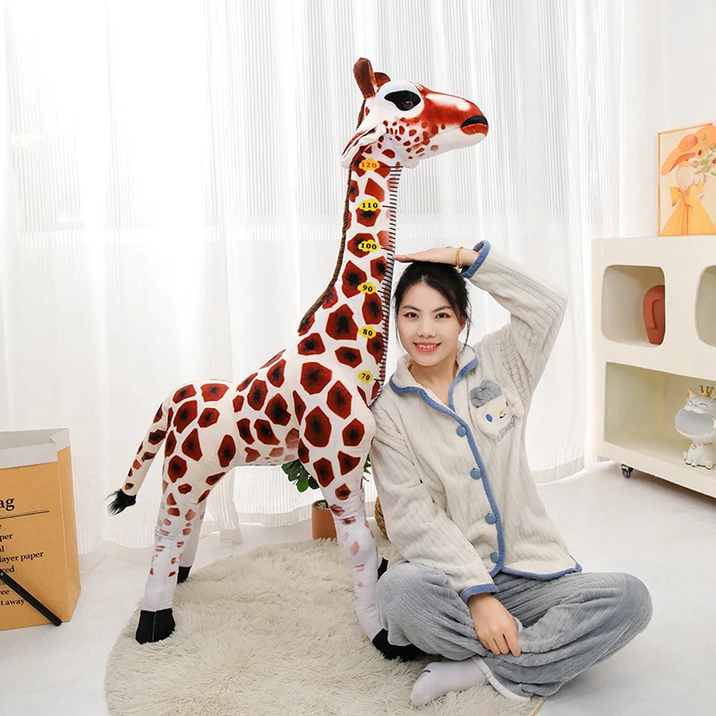 50~110cm Realistic Giraffe Plush Toy Soft Stuffed Animal Pillow Perfect Gift for Kids Room Decor Nursery Companion Birthday Gift