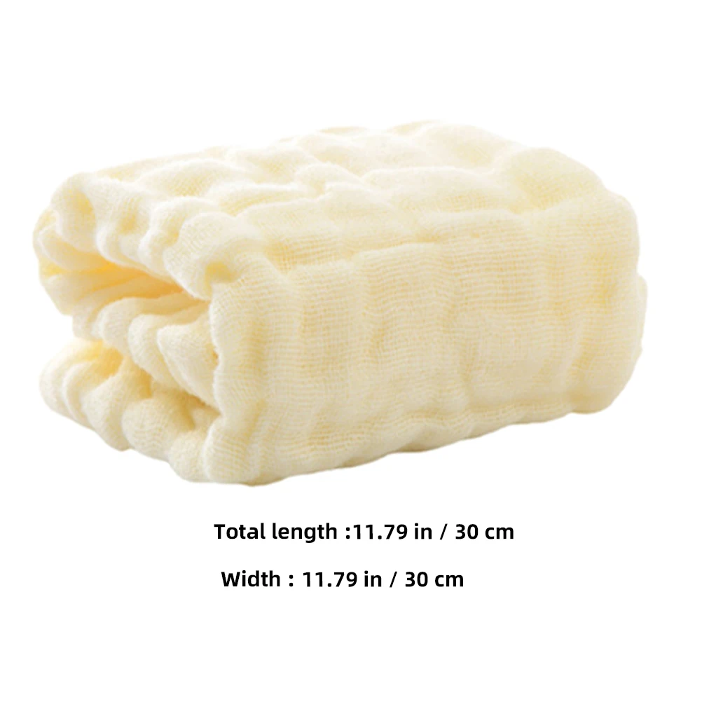

4pcs Pure Towels 6 Layer Washcloths Drooling Bibs Newborn Handkerchiefs Yellow White Face