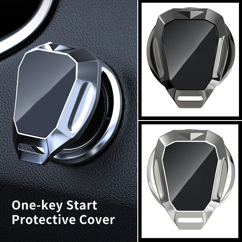Car One-Touch Start Button Cover Metal Start Case Decor Accessories