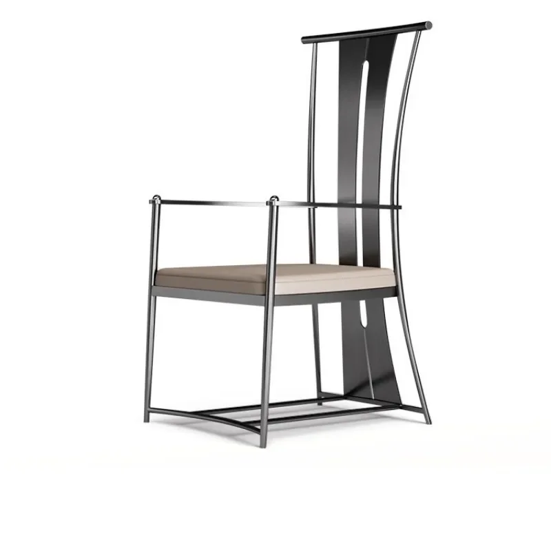 Light luxury tea chair combination set, post-modern stainless steel guest chair, convenient, practical and durable