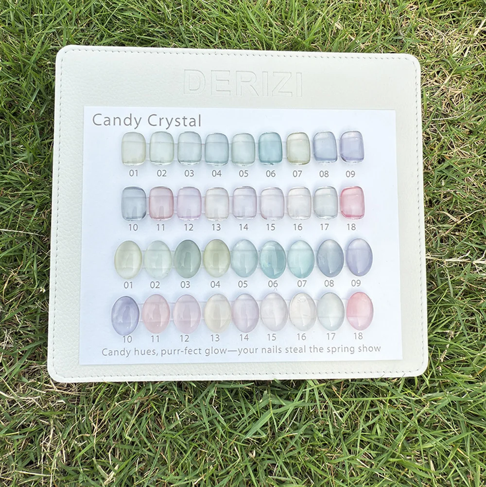Zestaw 18 szt. żelowych lakierów do paznokci z koralikami cukierkowymi, efekt kociego oka, z kolorowym kartonikiem, magnesem, top coatem UV LED, kolekcja żelowych lakierów kocie oko.