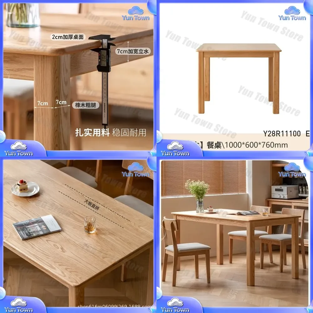 Solid Wood Dining Table for Small Apartment Restaurant Modern Simple Log Table for Eating Household