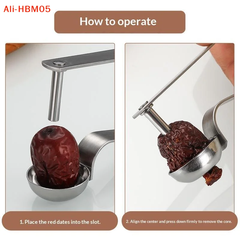 (HB05)Stainless Steel Cherry Seed Remover Cutter Gadgets Vegetable Tool Apples Red Dates Corers Twist Fruit Core Remove Pit - view 2