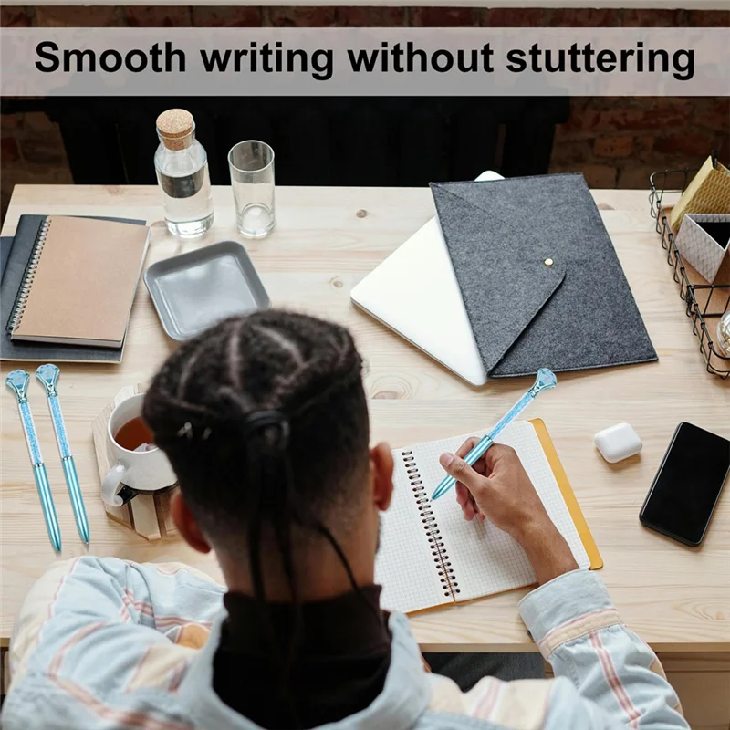 au61-60-pcs-cute-ballpoint-pens-bulk10mm-medium-point-blue-ink-penscrystal-diamond-pen-for-journaling