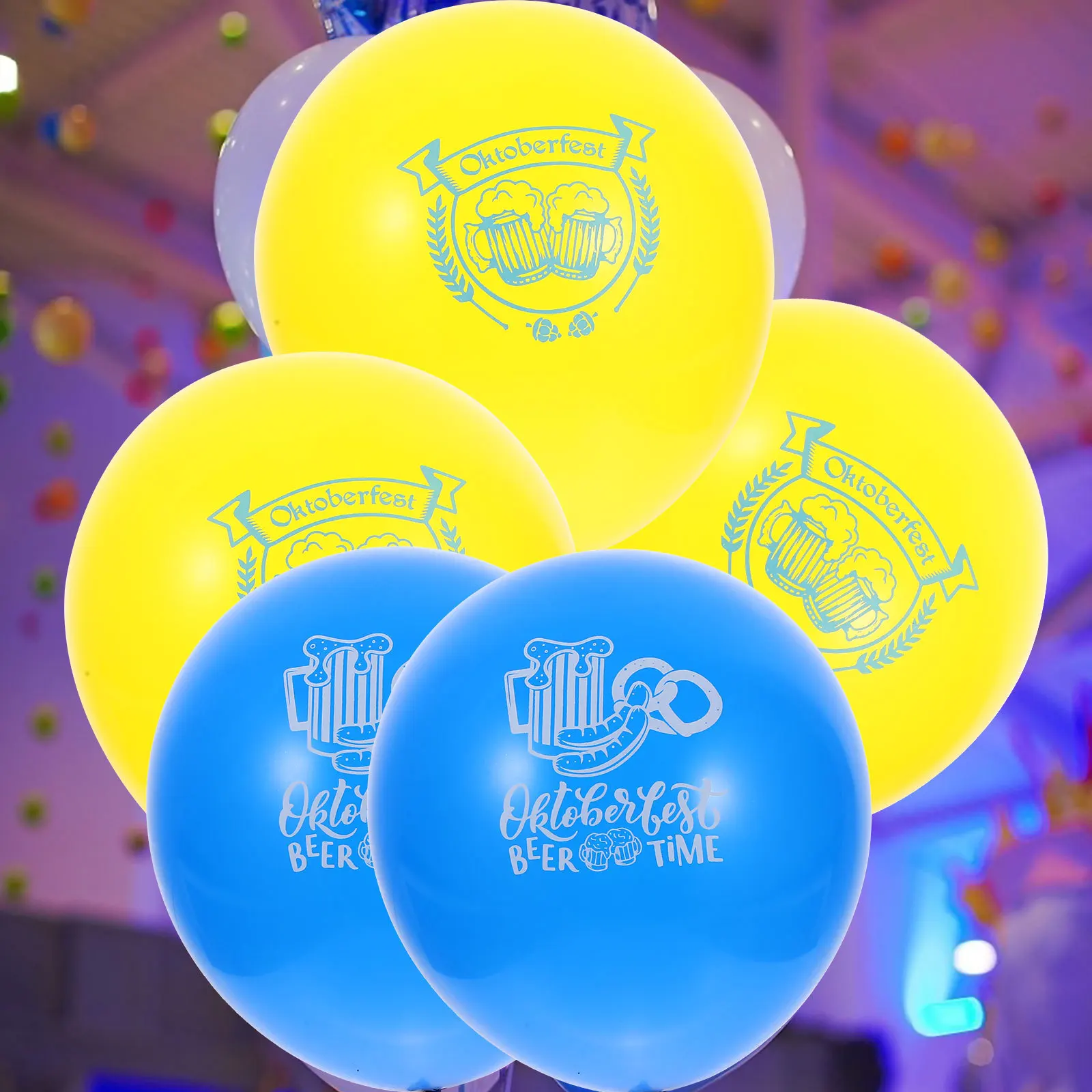 

40Pcs Beer Festival Latex Balloons Printed Beer Cup Party Supplies Colorful Balloon Decorations for Festival Events