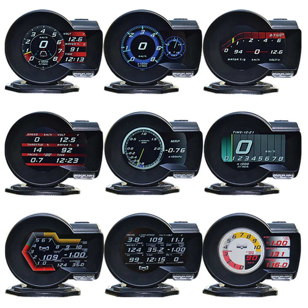 MultiFunction OBD2 Meter Digital Gauge Meter F835 Head Up Display Boost Gauge Voltage Speed Meter Water Temp Alarm Oil Car Meter