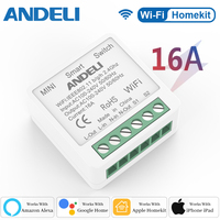 ANDELI 16A Mini Smart Switch Homekit DIY Light Switches 2-Way Wireless Smart Home Voice Control with Siri Alexa Google Home