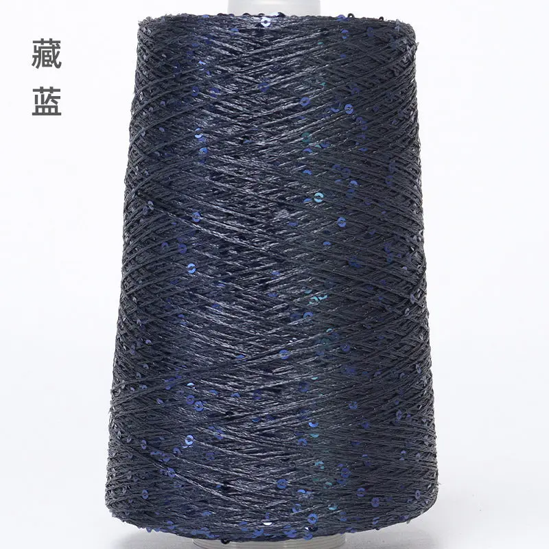Seiden-Paillettengarn, spezielle merzerisierte Linie, 500 g/Rolle, handgefertigt, zum Selbermachen, 3 mm Pailletten, Handstrickgarn, ThreadDoll-Pullover-Stricklinie