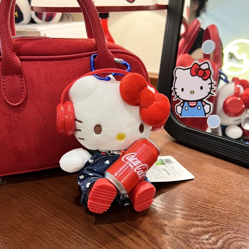 Hellokitty boneca chaveiro pacote embalagem decoração hellokitty segurar vermelho pode pingente bonito presente acessórios brinquedos