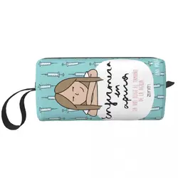 Fashion Enfermera En Apuros Doctors Nurse Medicals Travel Toiletry Bag Women Makeup Cosmetic Organizer Beauty Storage Dopp Kit