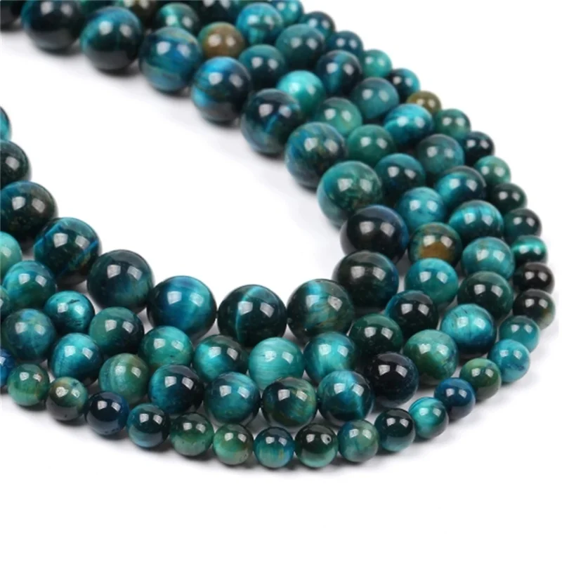 Natural Multicolor Blue Tiger Eye Stone Beads Round Loose Beads For Jewelry Making DIY Charm Bracelet Accessories