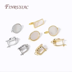 Pendientes para hacer joyas DIY, varios estilos, chapado en oro de 18 quilates, pendientes de concha Natural, cierres, ganchos, accesorios de sujetadores para orejas