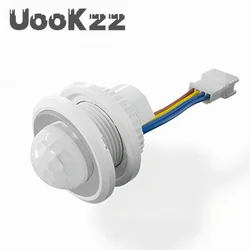 Uookzz-LED PIR ajustável Delay incorporado Detector infravermelho do corpo humano, interruptor do sensor de movimento infravermelho, AC85V-265V