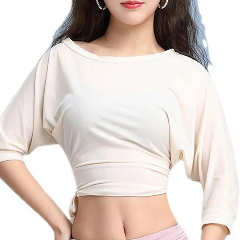 Donne indiane maglia danza del ventre avvolgere croce Crop top camicia costumi Sexy fasciatura camicetta danza del ventre vestiti da ballo usura del ballerino