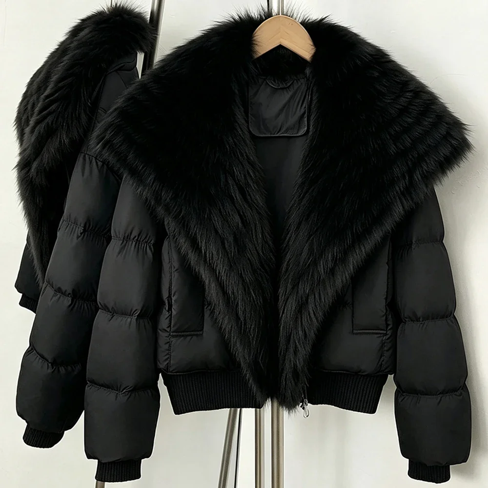 OFTBUY New Winter Clothing Female Duck Down Jacket Women Natural Fur Coat Short Warm Fashion Casual Fur Collar Puffer Outerwear