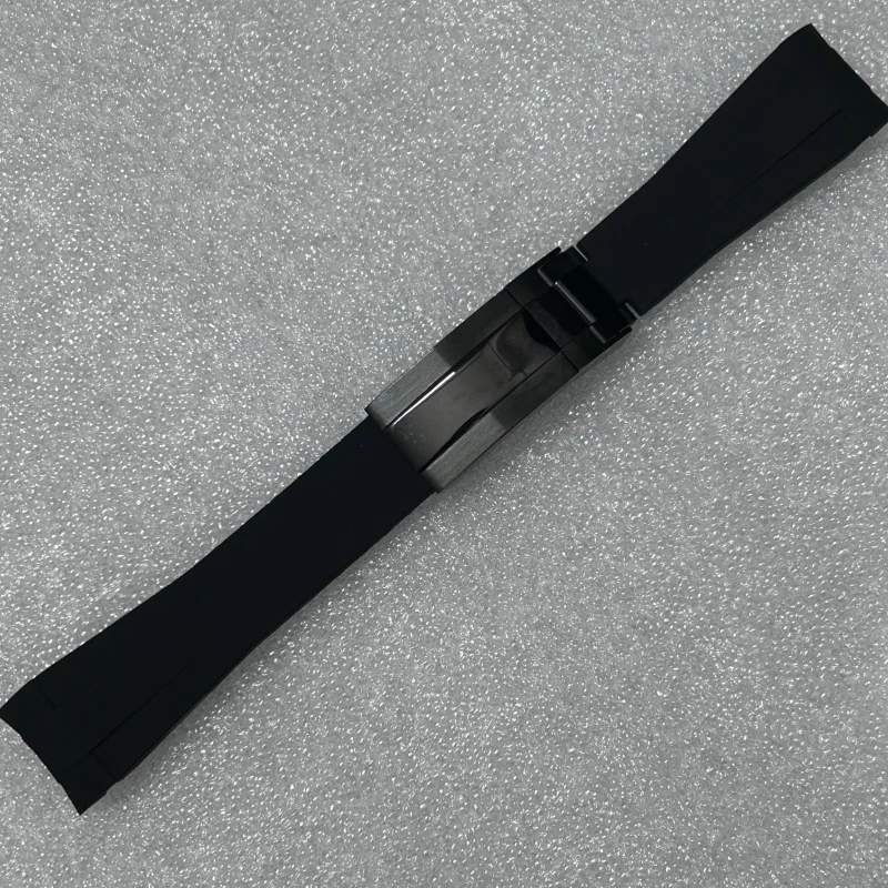 ملحقات تعديل الساعة 20 مم واجهة منحنية حزام مطاط السيليكون مشبك قابل للطي لليخوت بتوقيت جرينتش