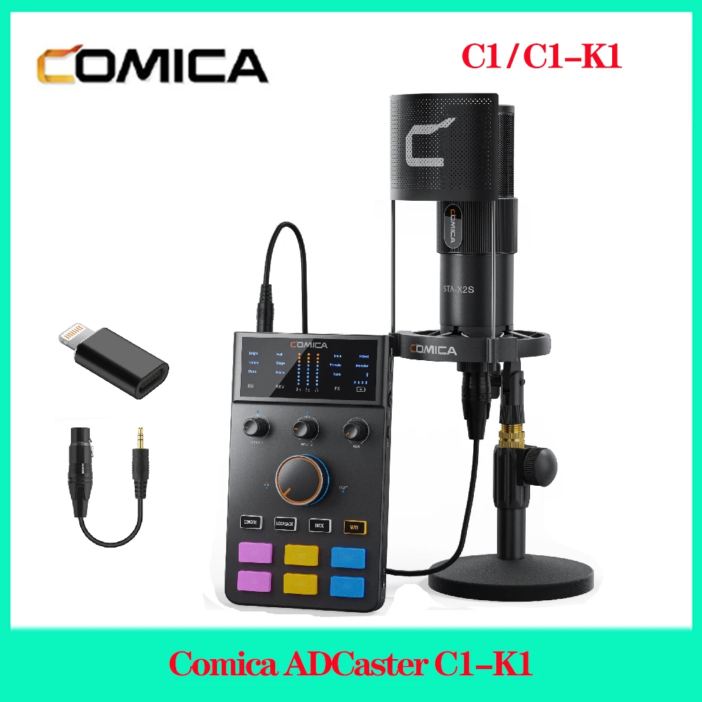 

Comica ADCaster C1-K1 Audio Interface With XLR Microphone For Streaming/Gaming/Podcasting Sound Card For iMAC For iPhone Android