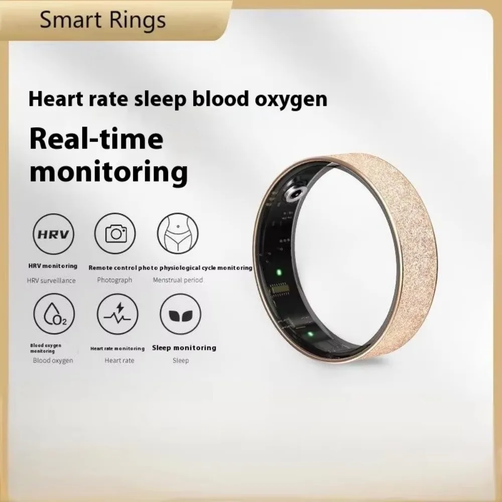 Stylish Smart Ring with Heart Rate Blood Oxygen Sleep Monitoring Mood Tracker Step Counter Fitness Tracker for Men and Women