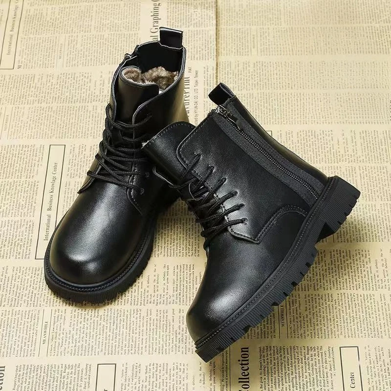 

Детские зимние теплые ботинки, коллекция 2026, короткие зимние ботинки на флисовой подкладке для девочек и мальчиков, нескользящая детская повседневная обувь в корейском стиле