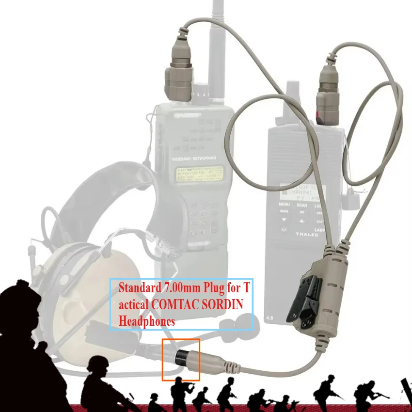 

Tactical 6-Pin RACPTT Dual Communications Adapter for PRC163 148 152 Radio Models Compatible with PELTO/MSA Tactical Headset