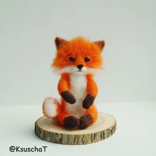 фетр для рукоделия фетр fieltro Fox Animal Wool Needle Felt Material Kit DIY Handmade Wool Felting Kit Craft For Women Beginner