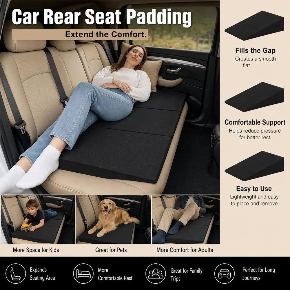 Car Seat Cushion Car Leveling Pad Sponge Filled Flattening The Rear Seats Of The Car With Sleeping Mats Fit Automotive Interior