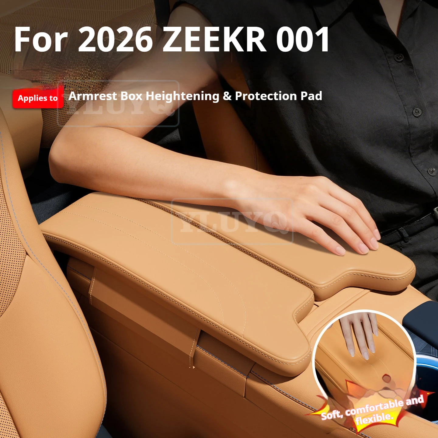 

For 2026 ZEEKR 001 Armrest Box Heightening Pad Car Leather Protective Cover Non-Slip Pad Car Interior Accessories Modification