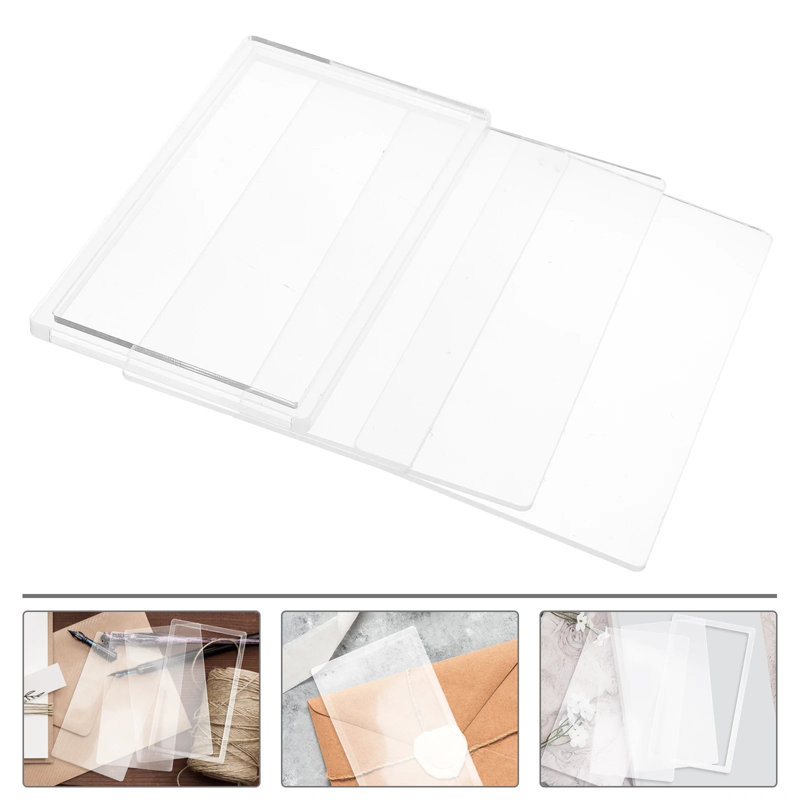 

4 Pcs Quicksand Signage Material Decorations Craft Kits for Office Display Stand Transparent Supplies