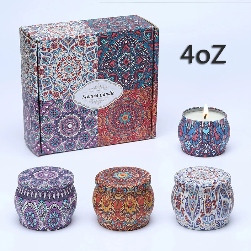 

Hot selling plant essential oil aromatherapy candle lamp holiday fragrance candle aromatherapy holiday souvenir gift 4 pcs/set