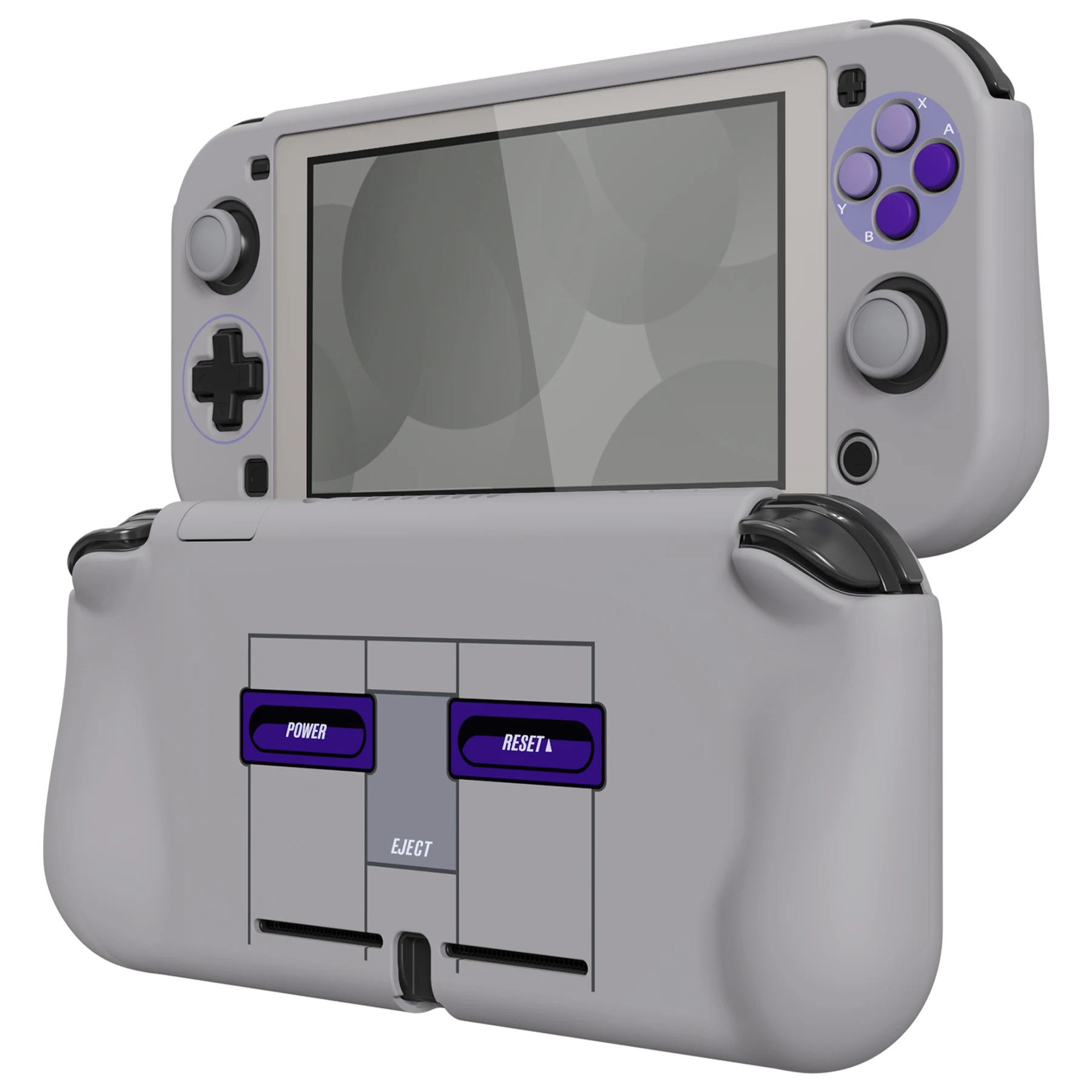 

PlayVital ZealProtect Ergonomic Protective Case for NS Switch Lite W/Screen Protector & Thumb Grips - Classics SNES Style