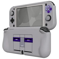 PlayVital ZealProtect Ergonomic Protective Case for NS Switch Lite W/Screen Protector & Thumb Grips - Classics SNES Style