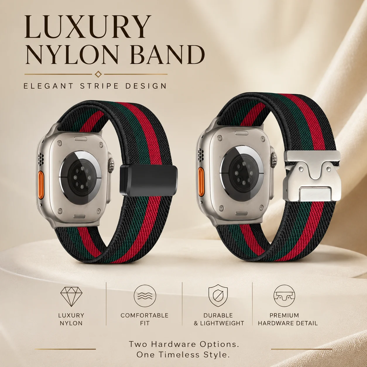 Fallschirm-/Magnetverschluss-Nylonarmband für Apple Watch Band Damen Herren 38 40 42 45mm für iWatch Series 11 10 9 8 7 6 5 4 3 2 1 Ultra